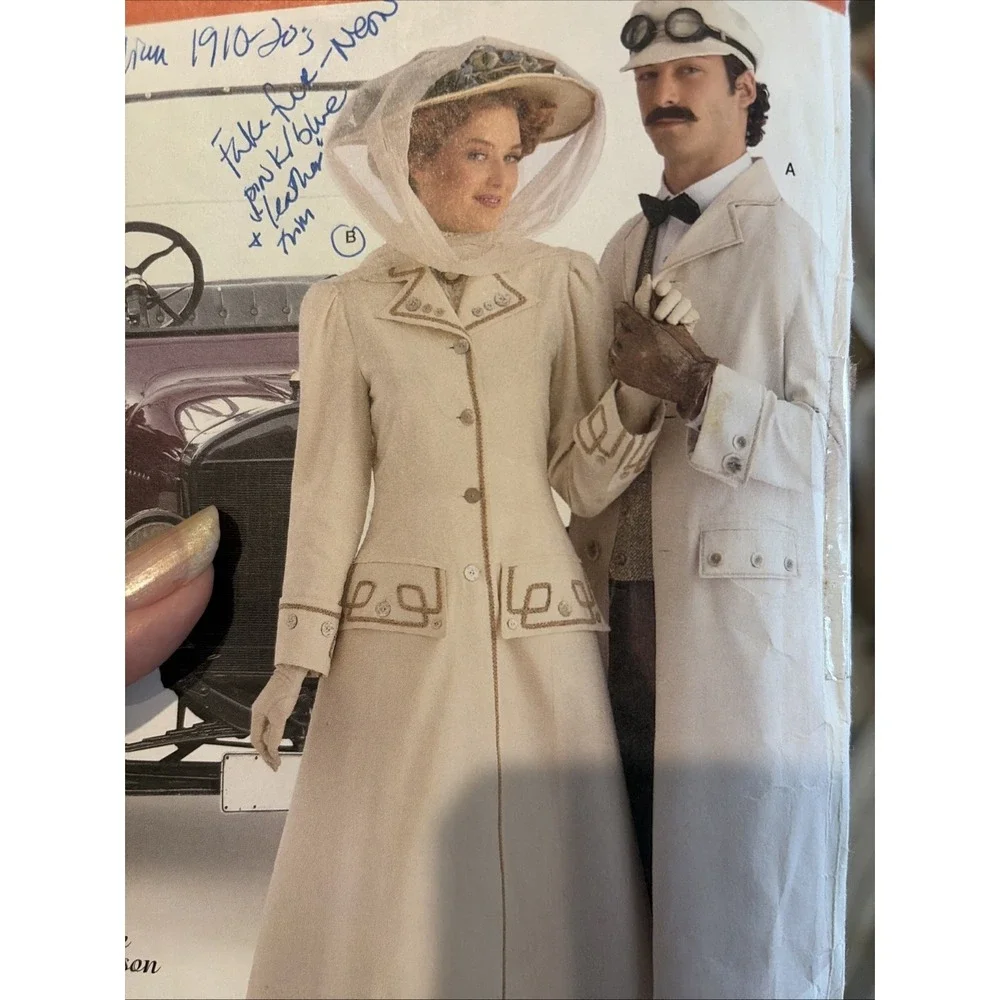 Simplicity 2581 Steampunk Edwardian Driving Coat Pattern Unisex 8-18 Cut